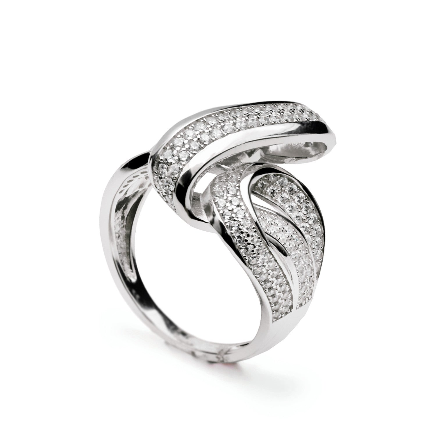 Anillos de diseño estilo serpentina con circonitas