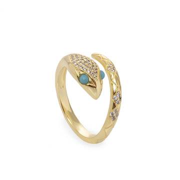 Anillos de diseño motivo de serpiente entrelazada y circonitas