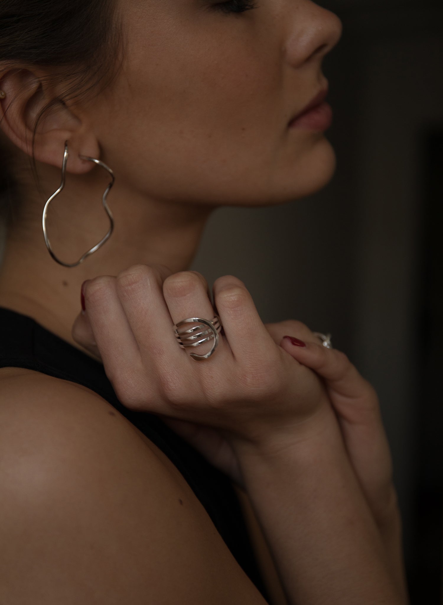 Rings of design motive  circular flat with rails