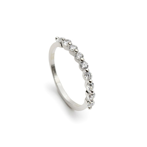 Rings fins de argent avec zircons LINEARGENT