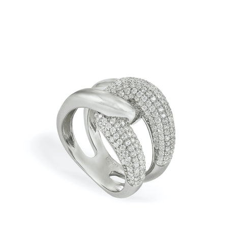 grandes  anneaux design noués avec zircons