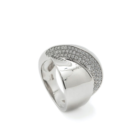 Anillos grandes estilo cruzado con circonitas