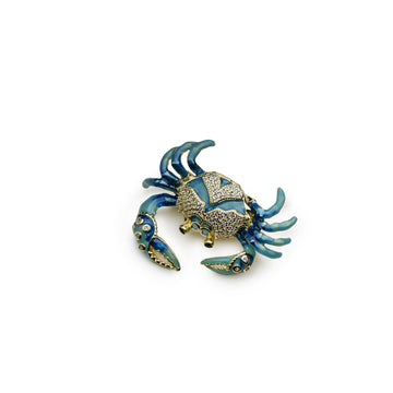 Broche con circonitas y esmalte en forma de cangrejo