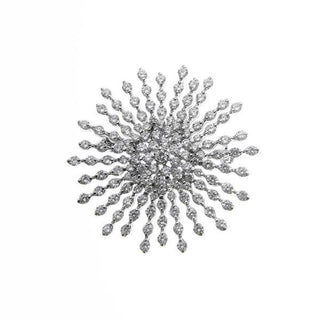 Broche de plata con diseño de estrella con circonitas