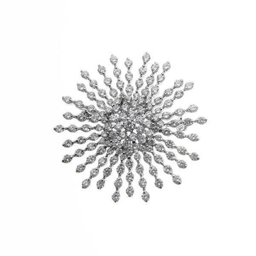Broche de plata con diseño de estrella con circonitas