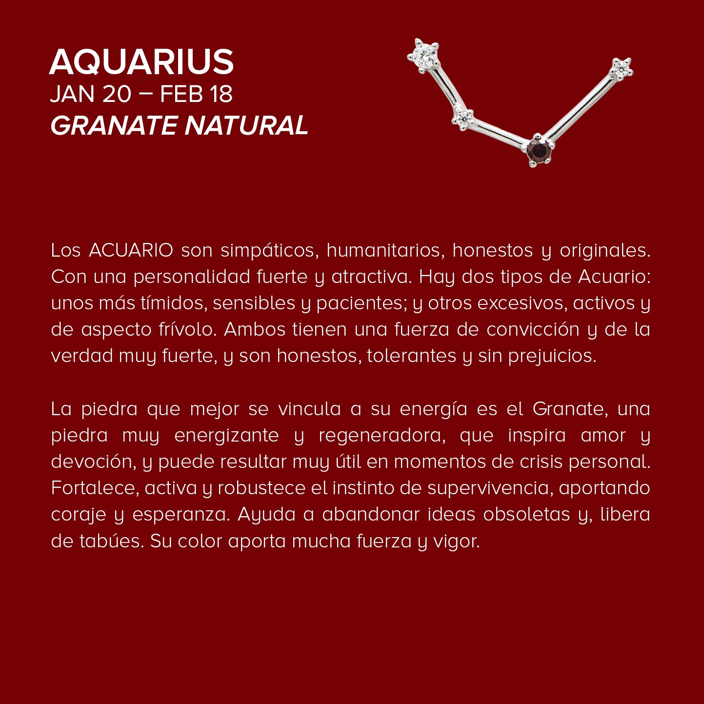 Pendentif AQUARIUS en argent avec grenat naturel