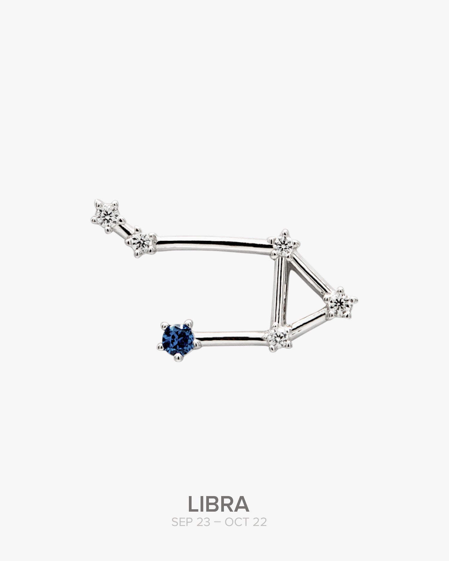 Libra Constellation pendant in silver with natural Blue Spinel