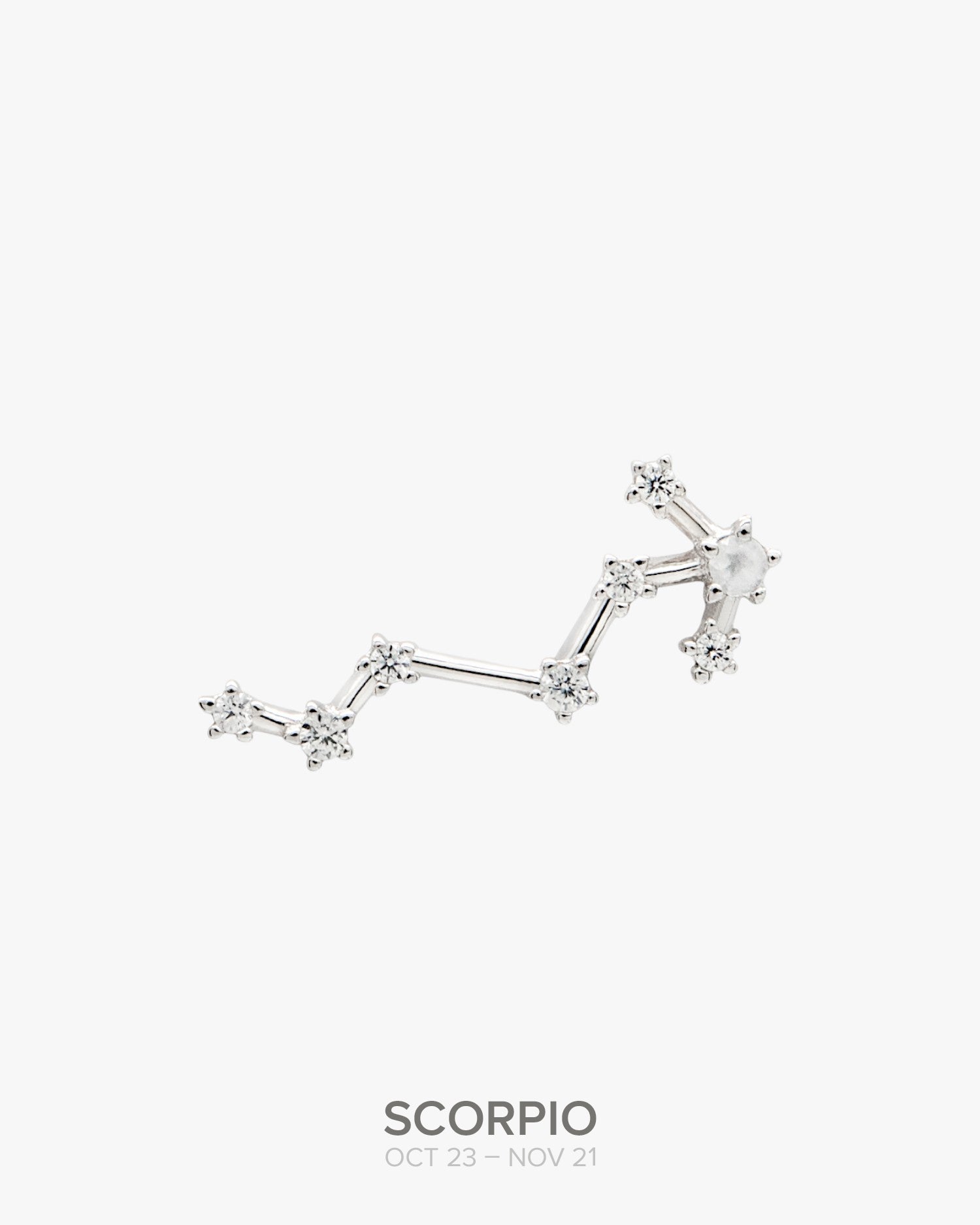 Scorpio Constellation pendant in silver with natural chalcedony