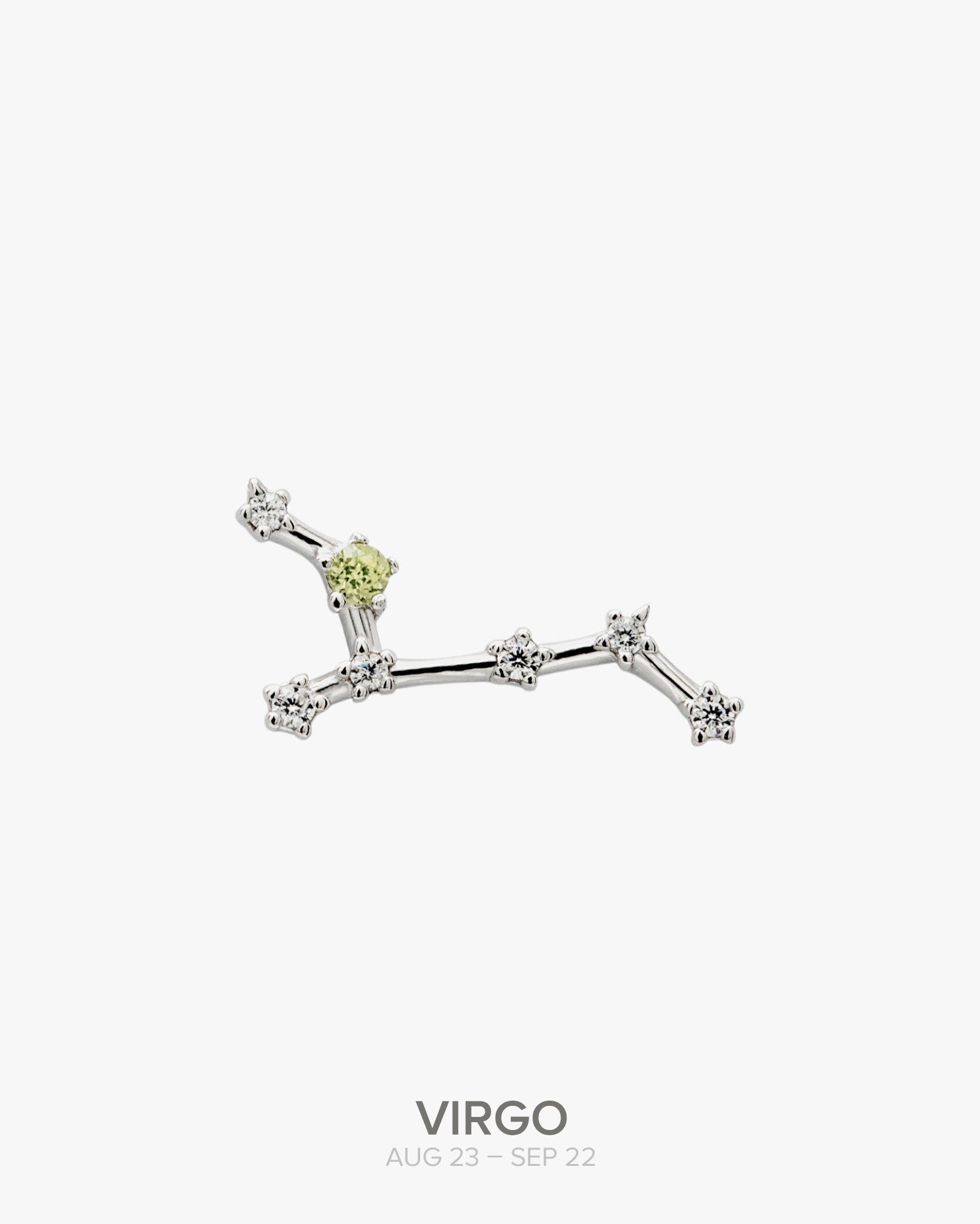 VIRGO Constellation pendant in silver with natural peridot