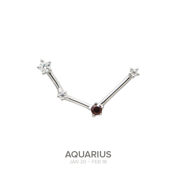 Colgante Constelación ACUARIO de plata con Granate natural