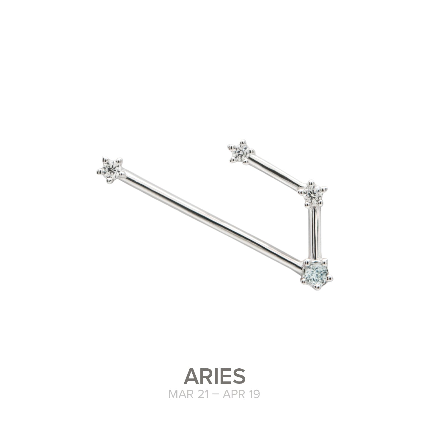 Colgante Constelación ARIES de plata con Topacio Azul natural-LINEARGENT