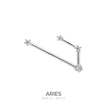 Colgante Constelación ARIES de plata con Topacio Azul natural