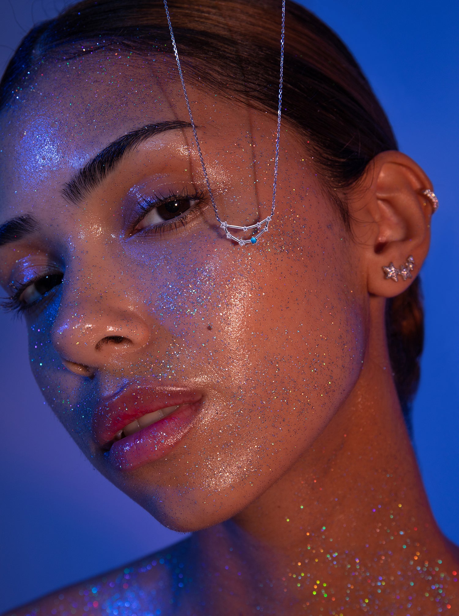 Colgante Constelación CAPRICORNIO de plata con Turquesa natural