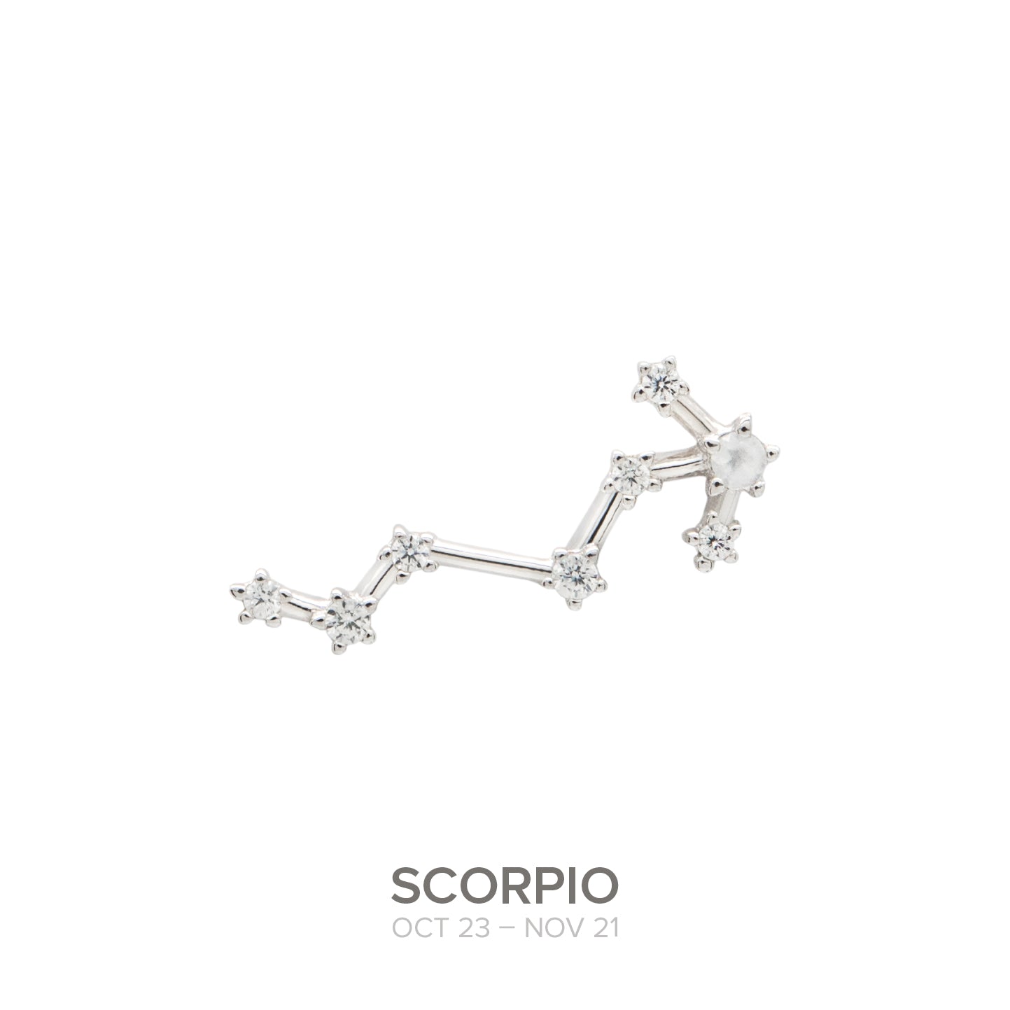 Colgante Constelación ESCORPIO de plata con Calcedonia natural-LINEARGENT