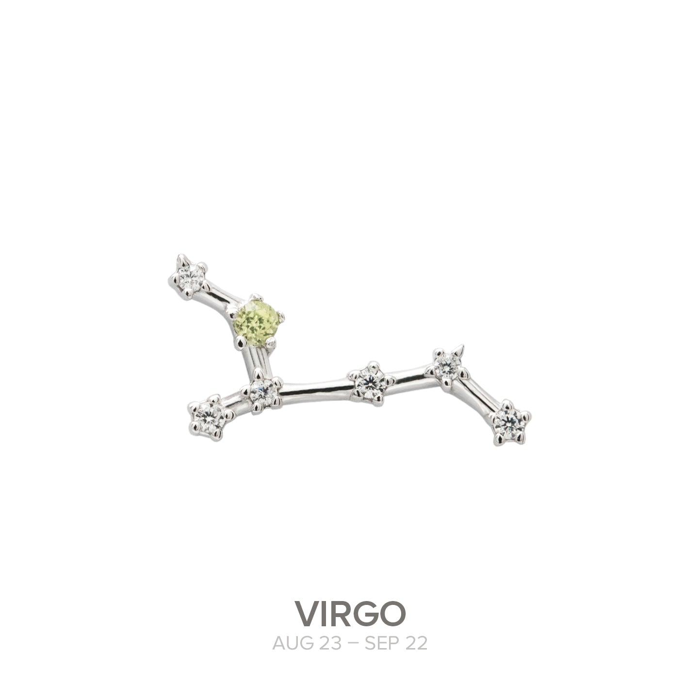 Colgante Constelación VIRGO de plata con Peridoto natural-LINEARGENT