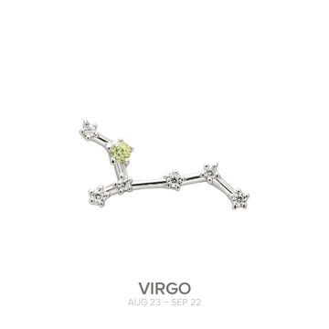 Colgante Constelación VIRGO de plata con Peridoto natural