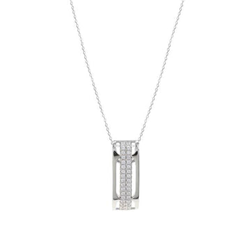 Colgante brillante de plata con dos bandas de circonita