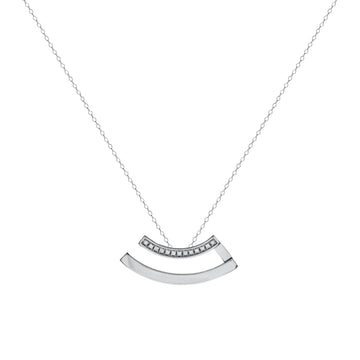 Colgante brillante de plata diseño curvilíneo