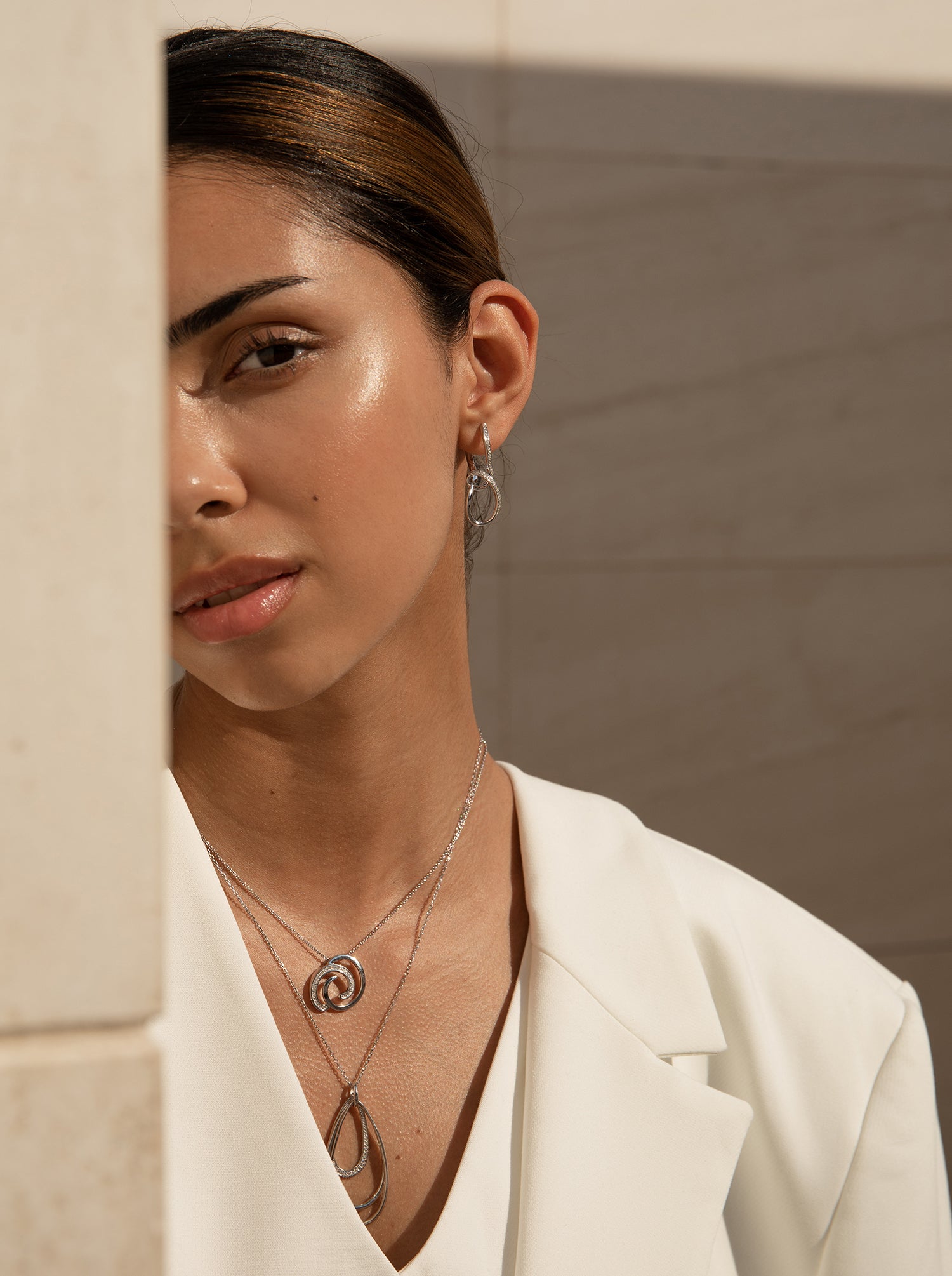 pendentif argent brillante design triple larme