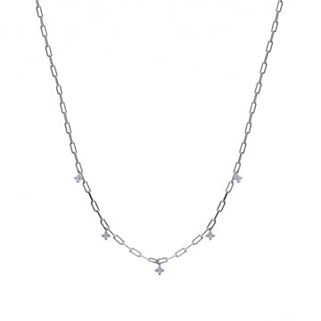 Colgante cadena de plata con circonitas colgantes
