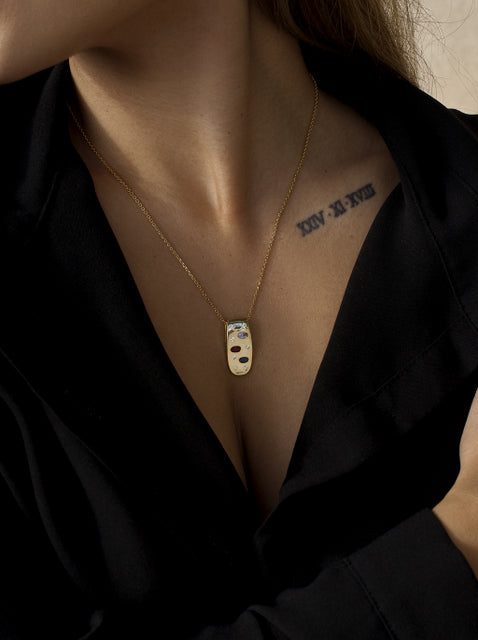 pendentif argent plaqué or avec LINEARGENT