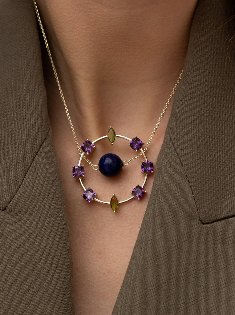 Colgante plata original con diseño circular elegante