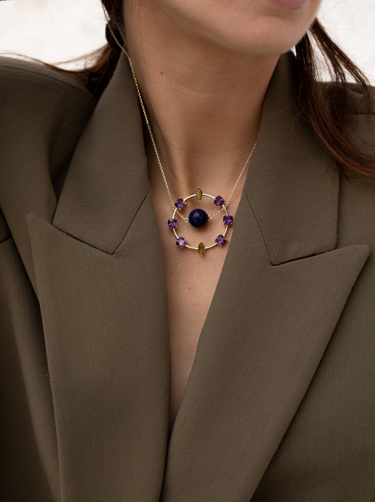 Colgante plata original con diseño circular elegante