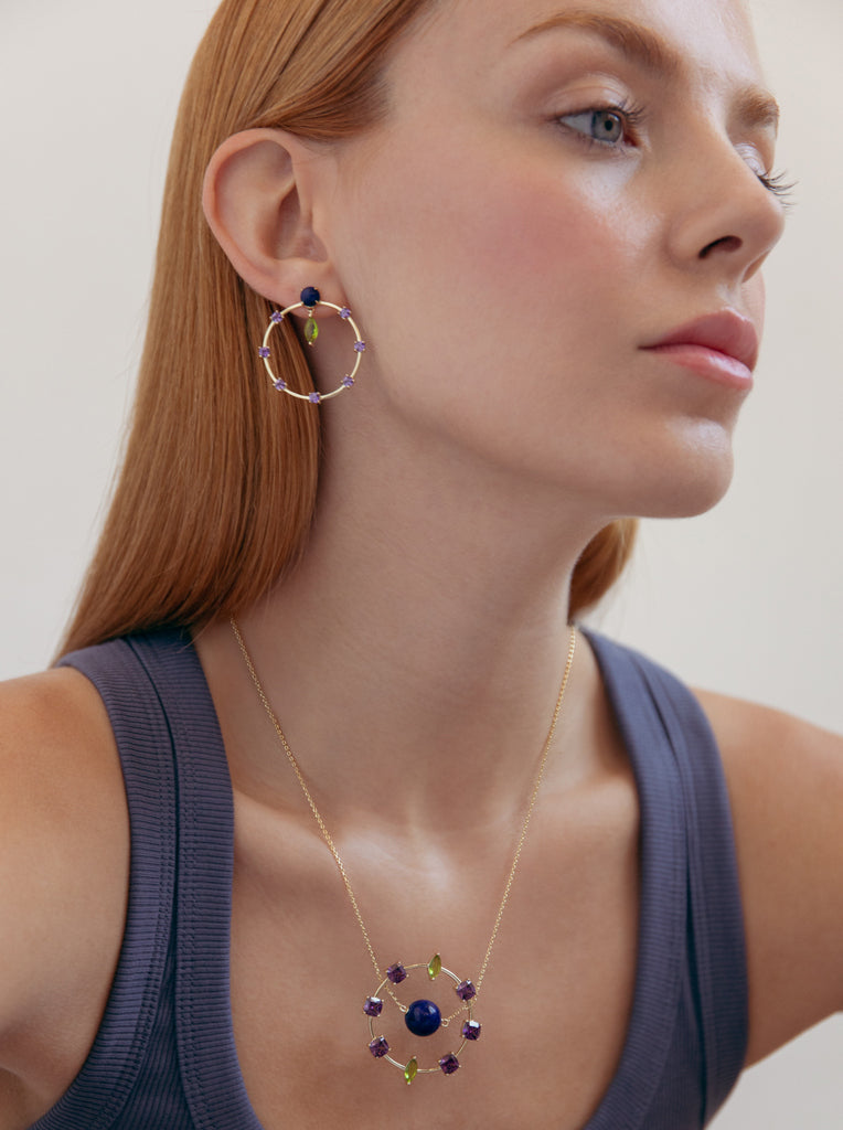 Colgante plata original con diseño circular elegante