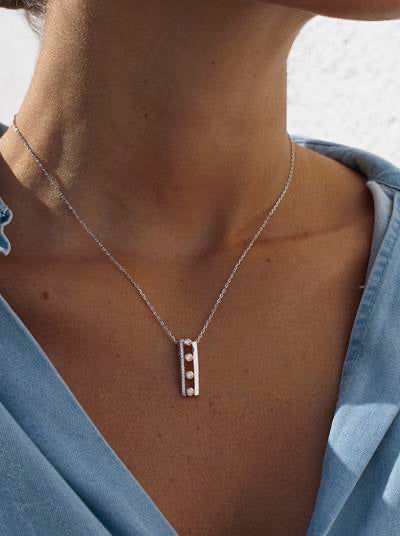 Colgantes bicolor diseño de circonitas verticales