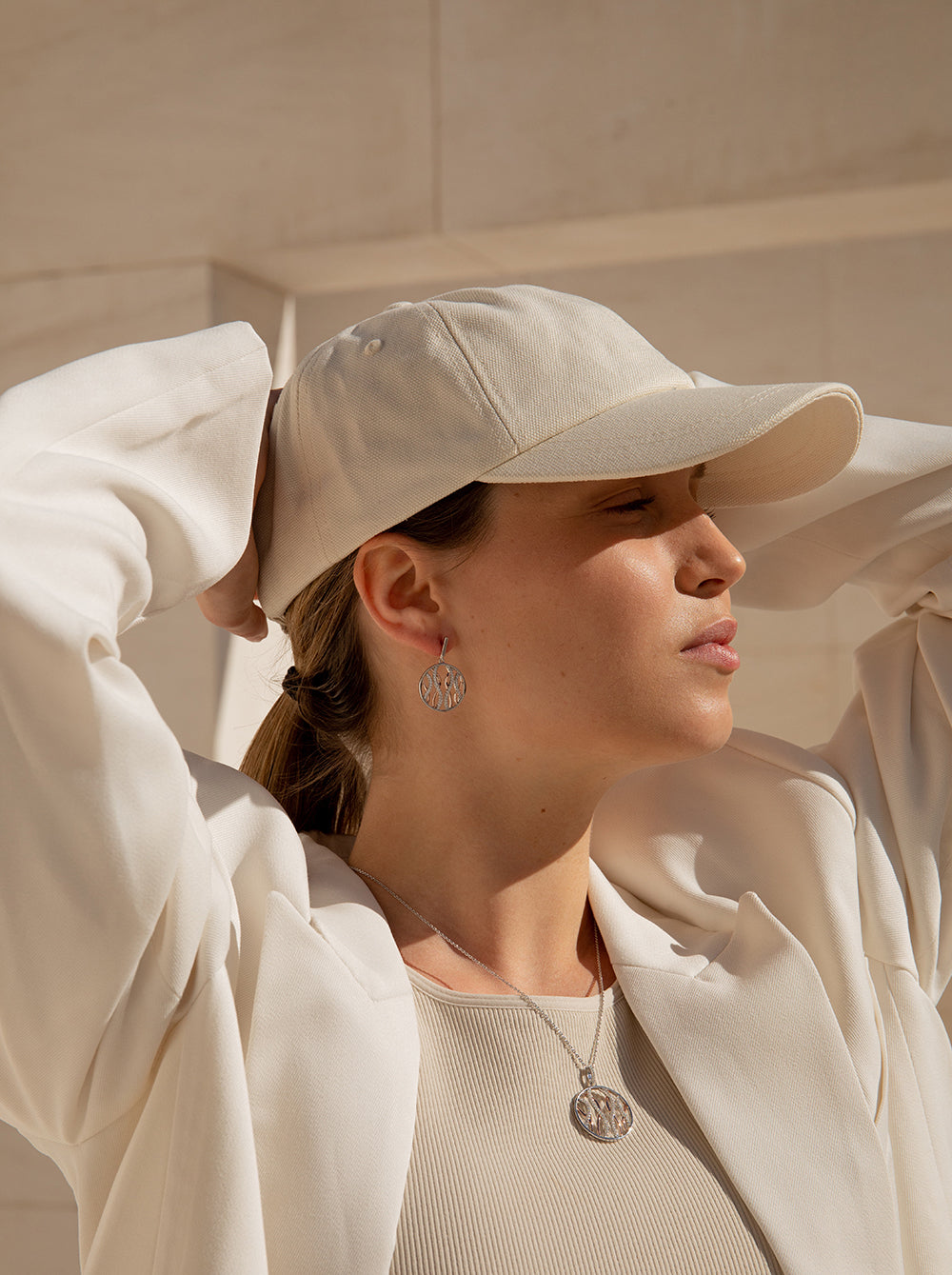 bicolore pendentifs design de bandes irrégulières avec zircons