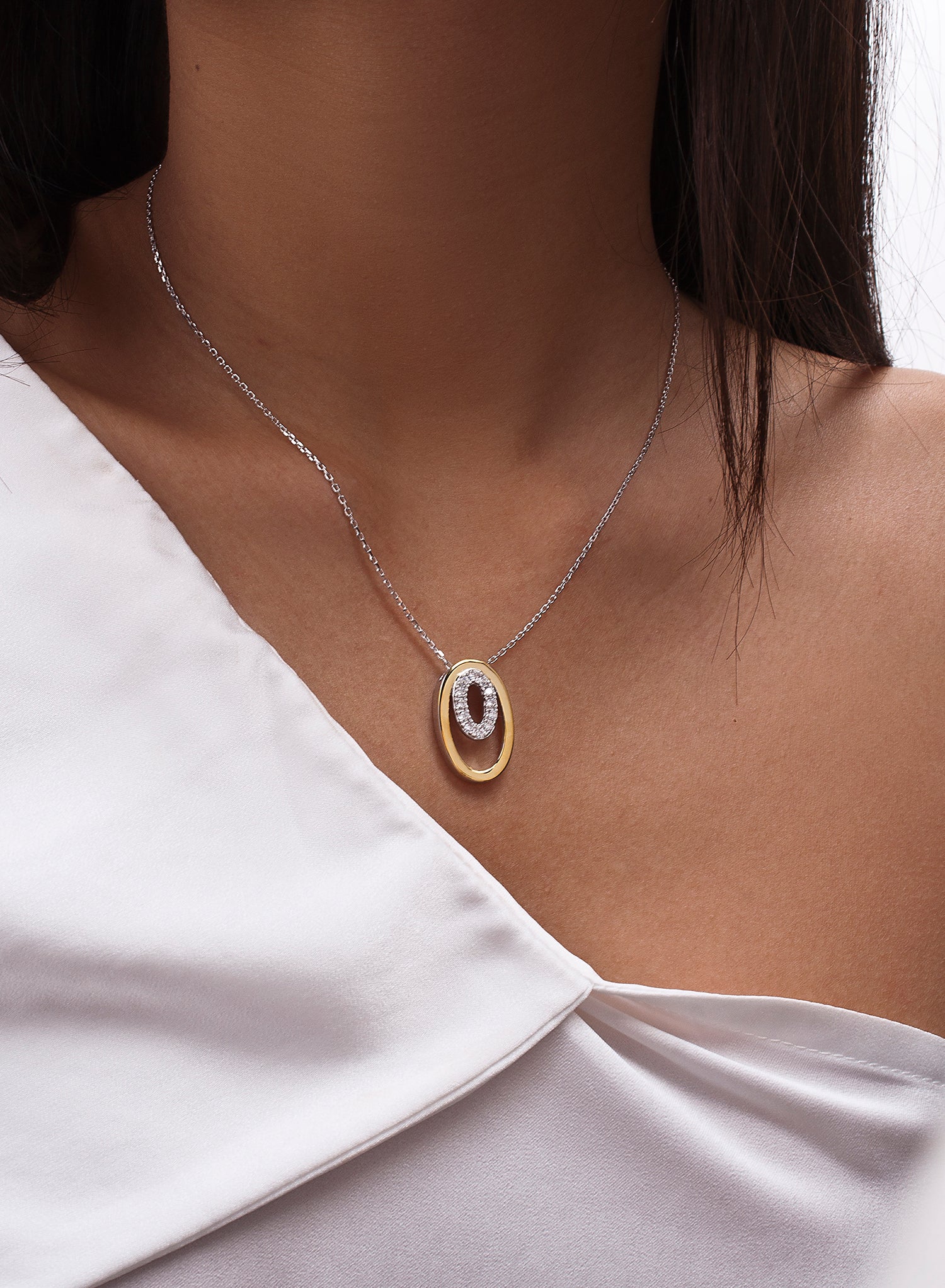 bicolore pendentifs design double multi taille circle