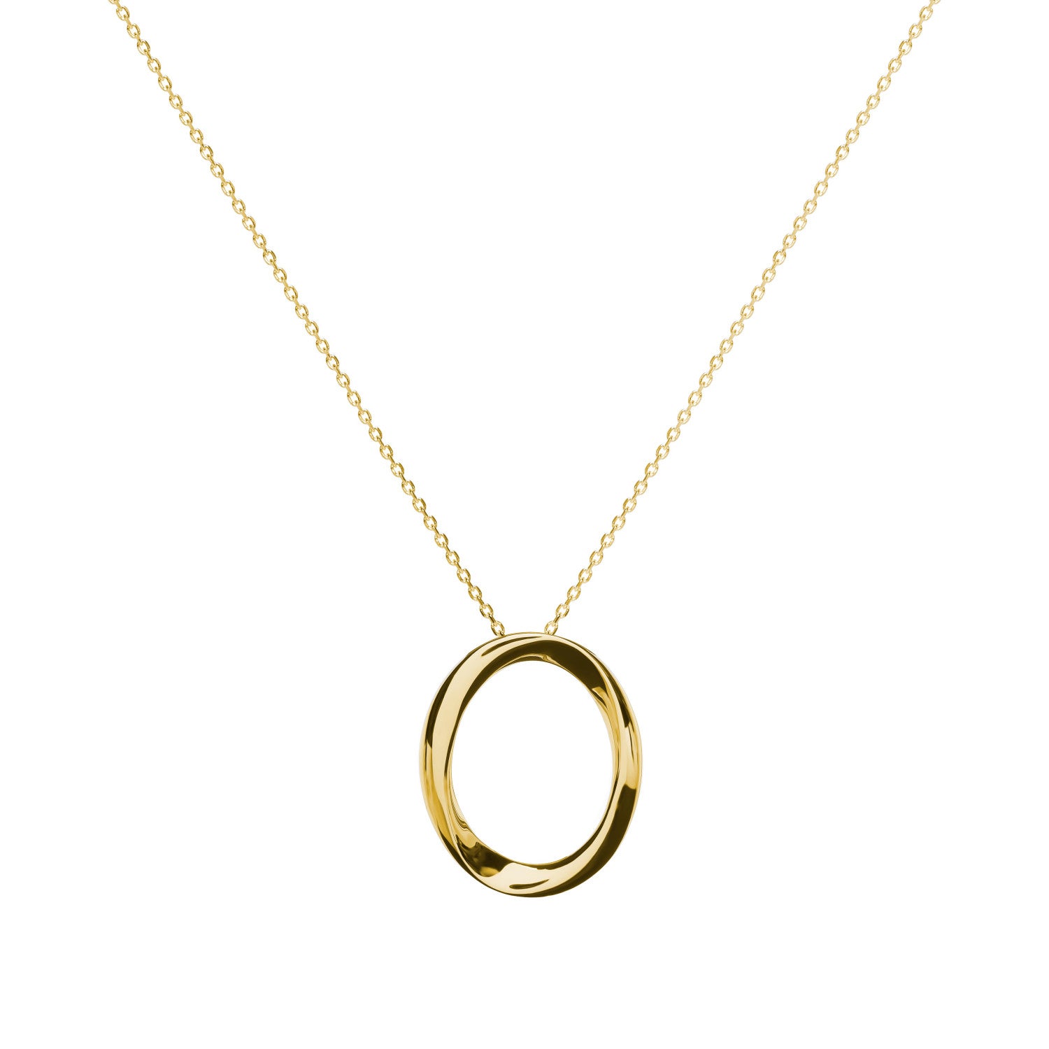 Colgantes de plata bañado en oro grande diseño ovalado