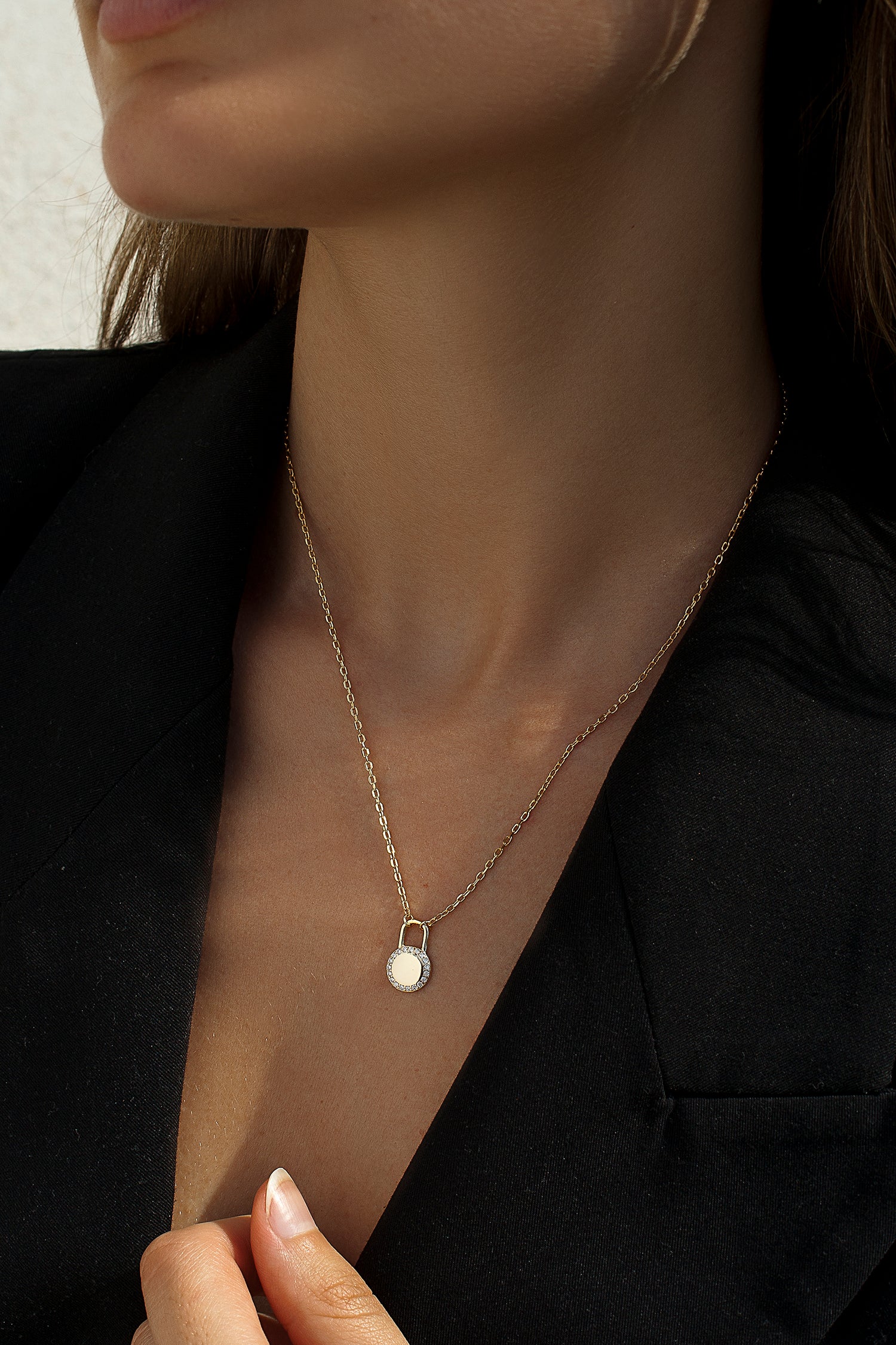 pendentifs petits de argent round padlock