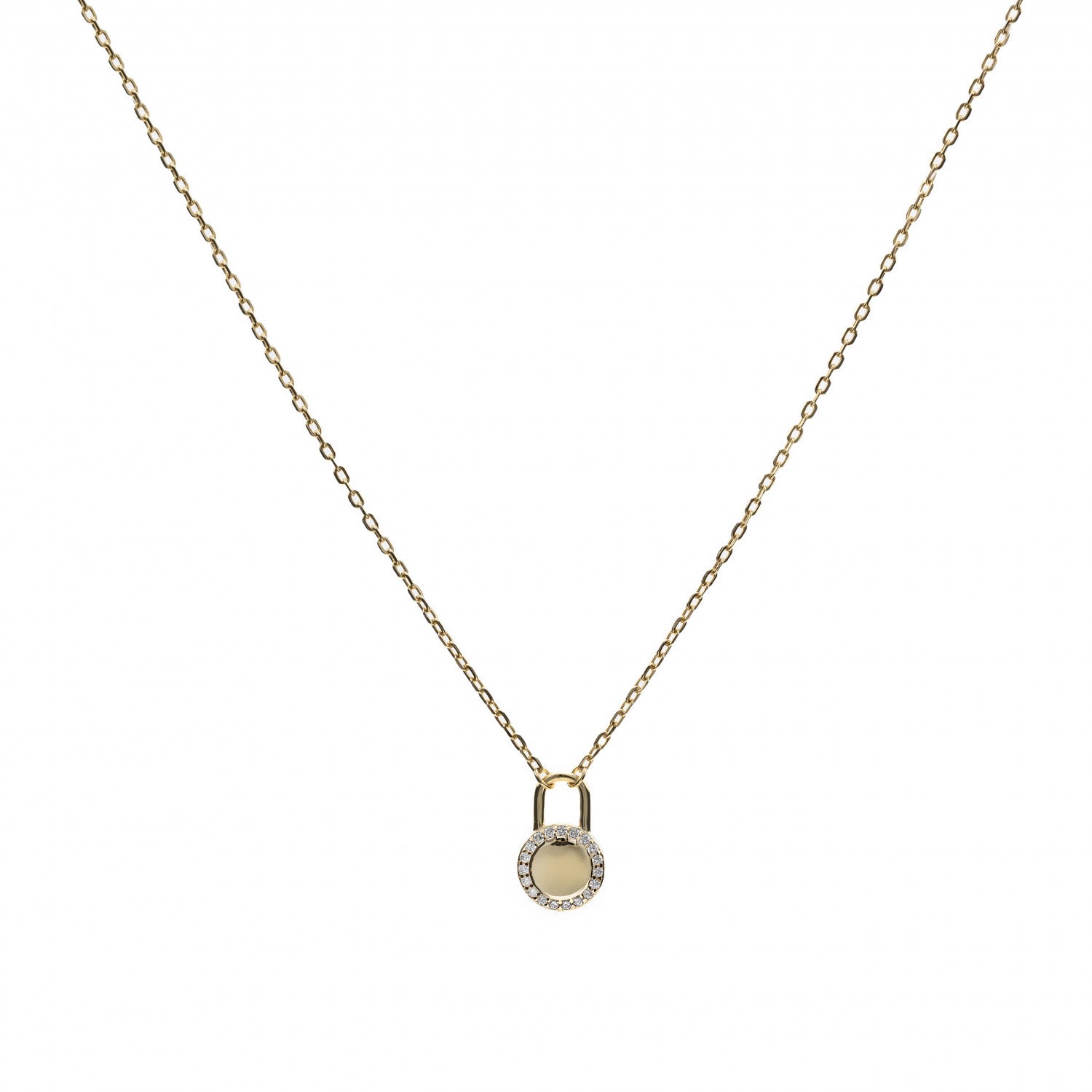 Colgantes pequeños de plata candado redondo-LINEARGENT