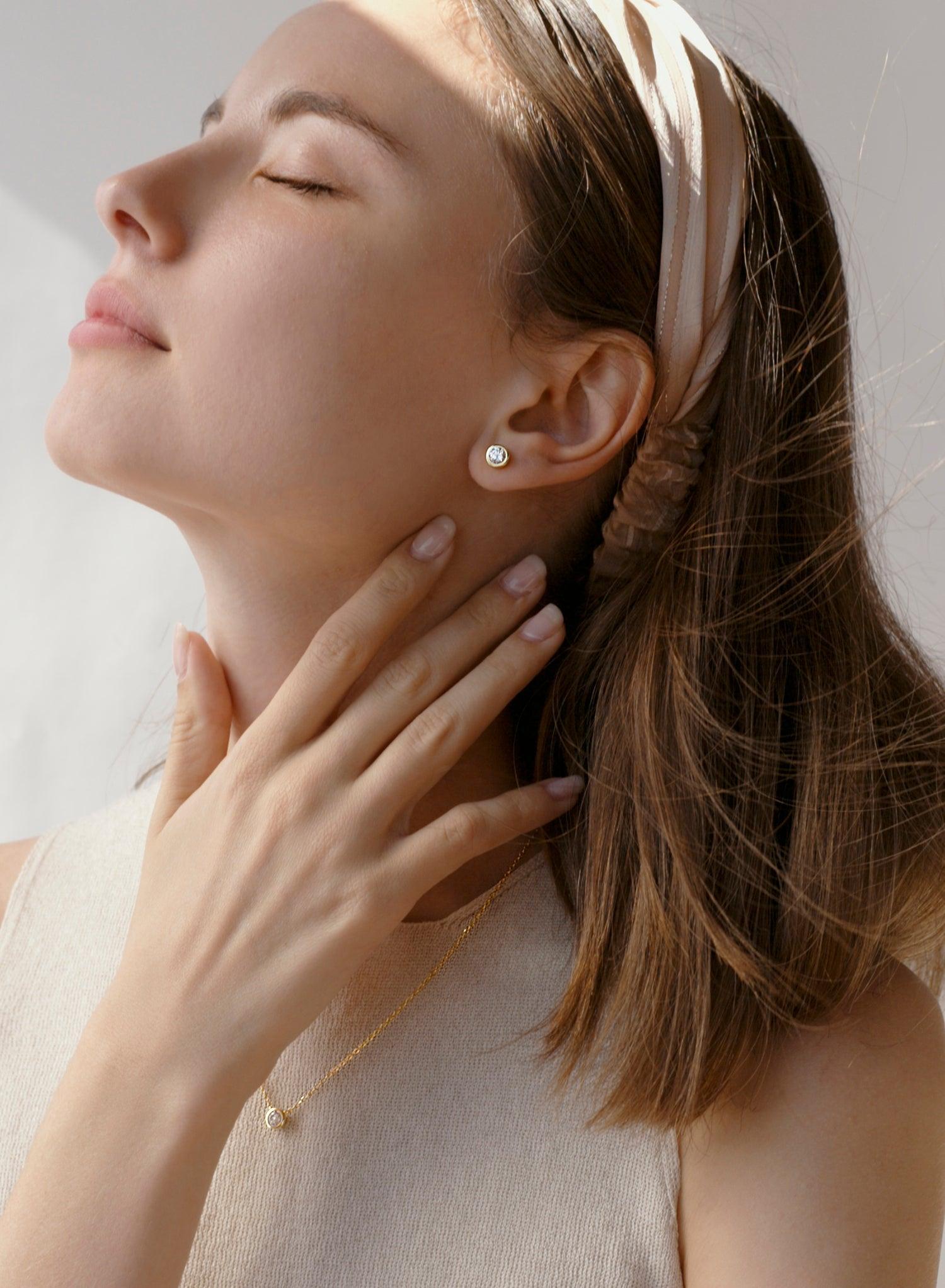 petits pendentifs argent design de zircon plaqués LINEARGENT