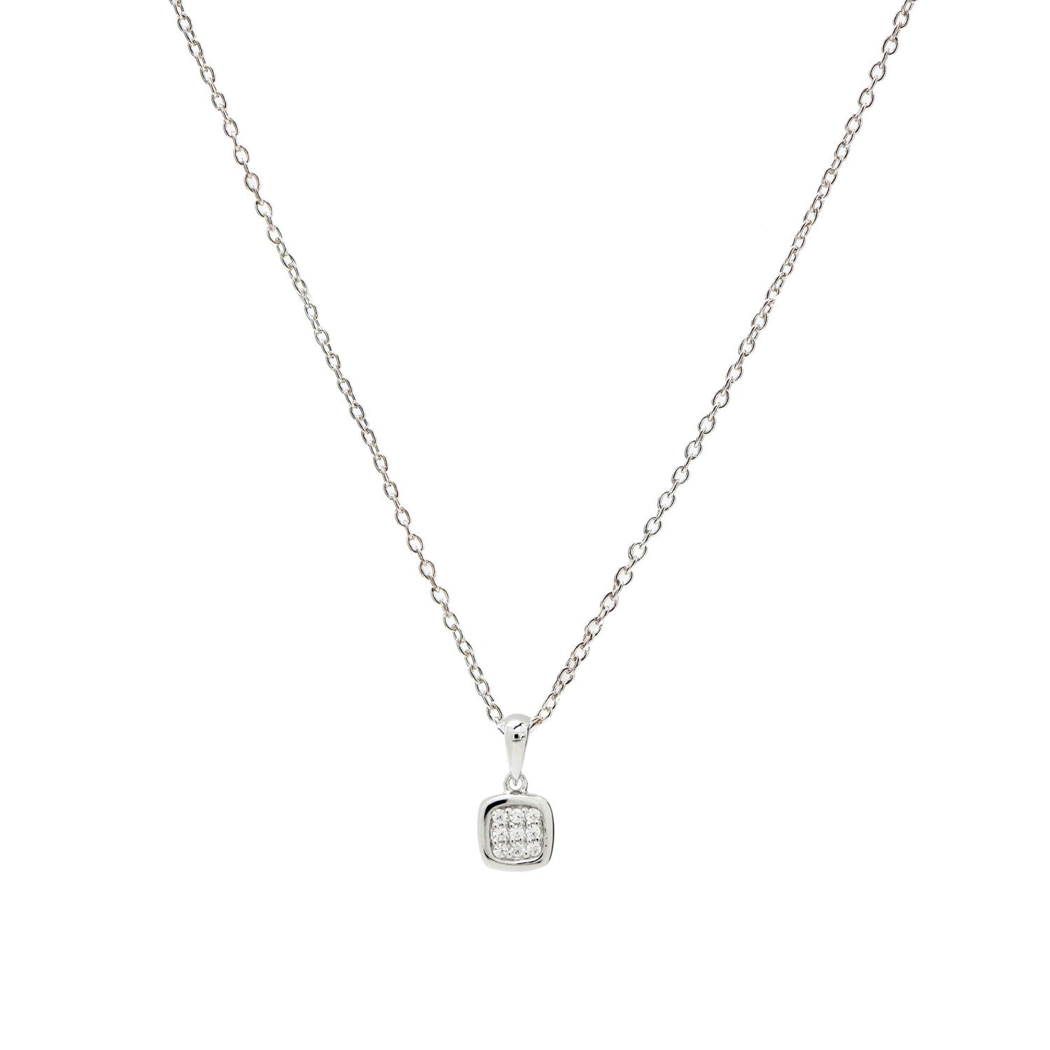 petits pendentifs design carré avec zircons-LINEARGENT