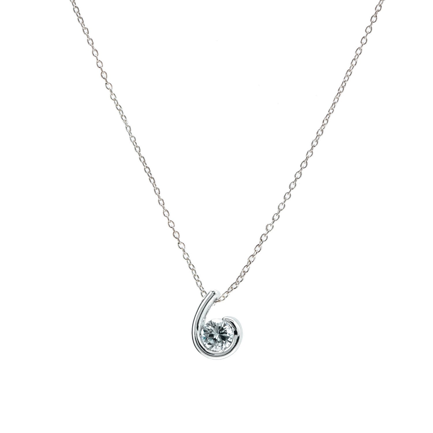 Colgantes pequeños diseño semi abierto con circonita central-LINEARGENT