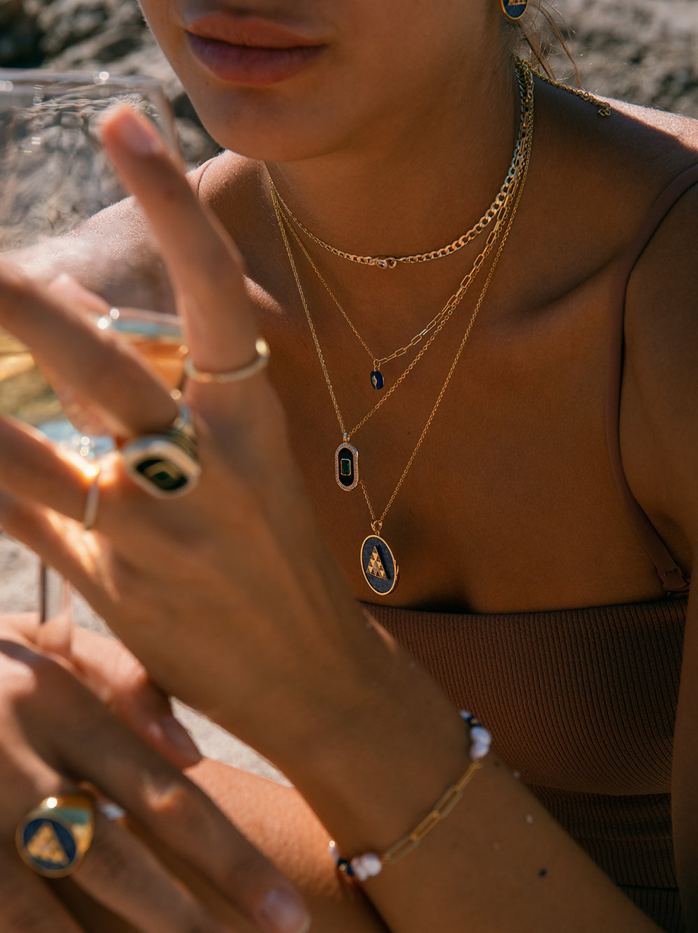 necklace silver chain  links with zirconia zirconia