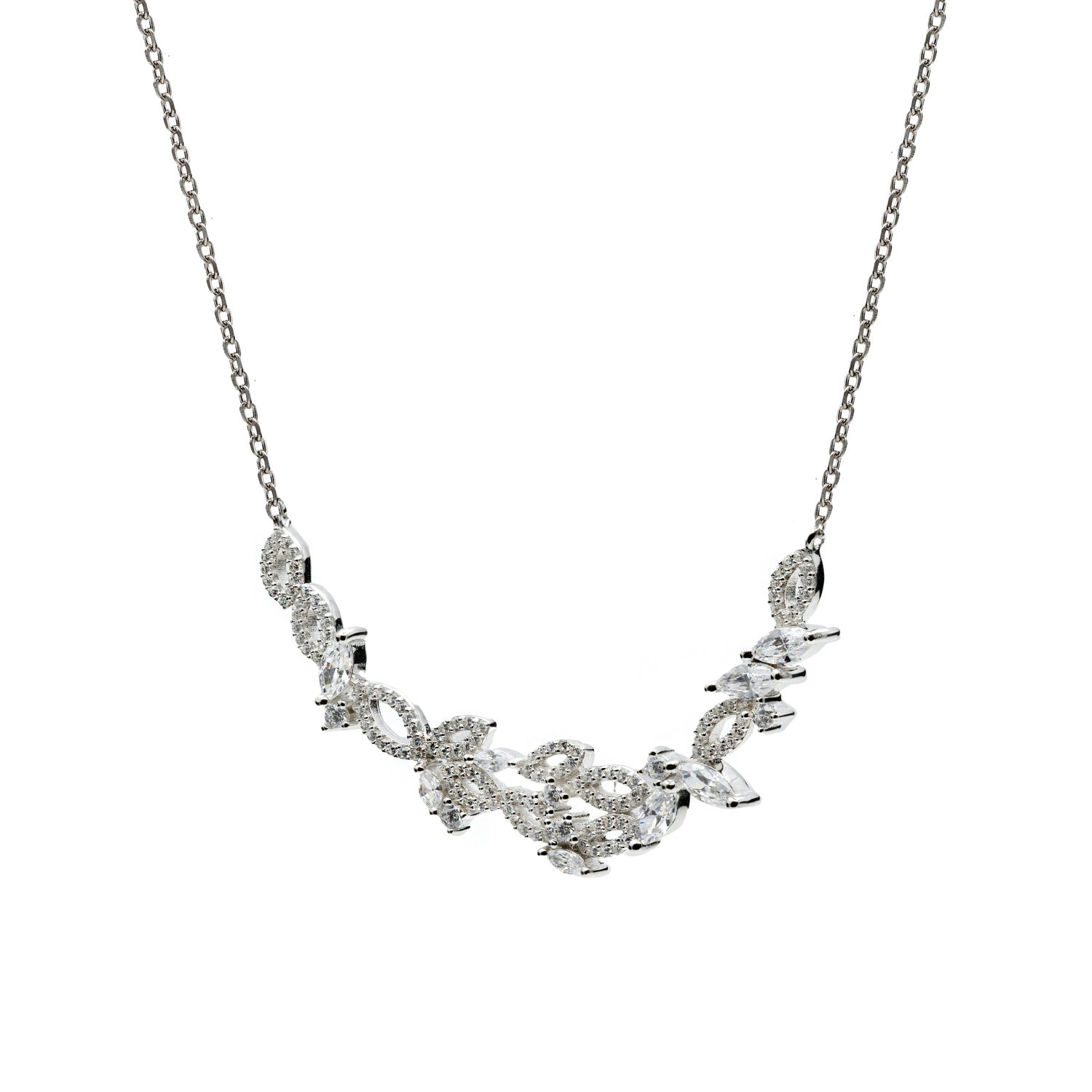 collier avec zircons de argent style LINEARGENT