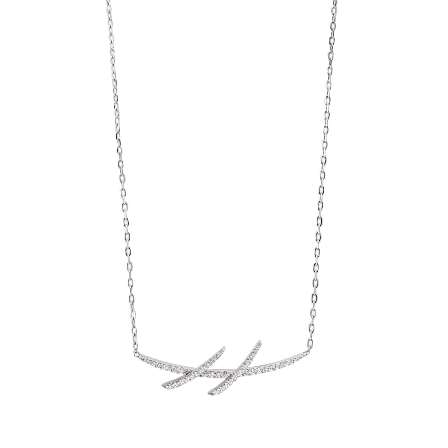 collier de argent avec zircons design LINEARGENT
