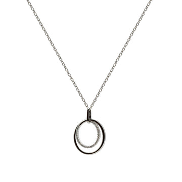 Collar de plata doble circulo movible con circonitas
