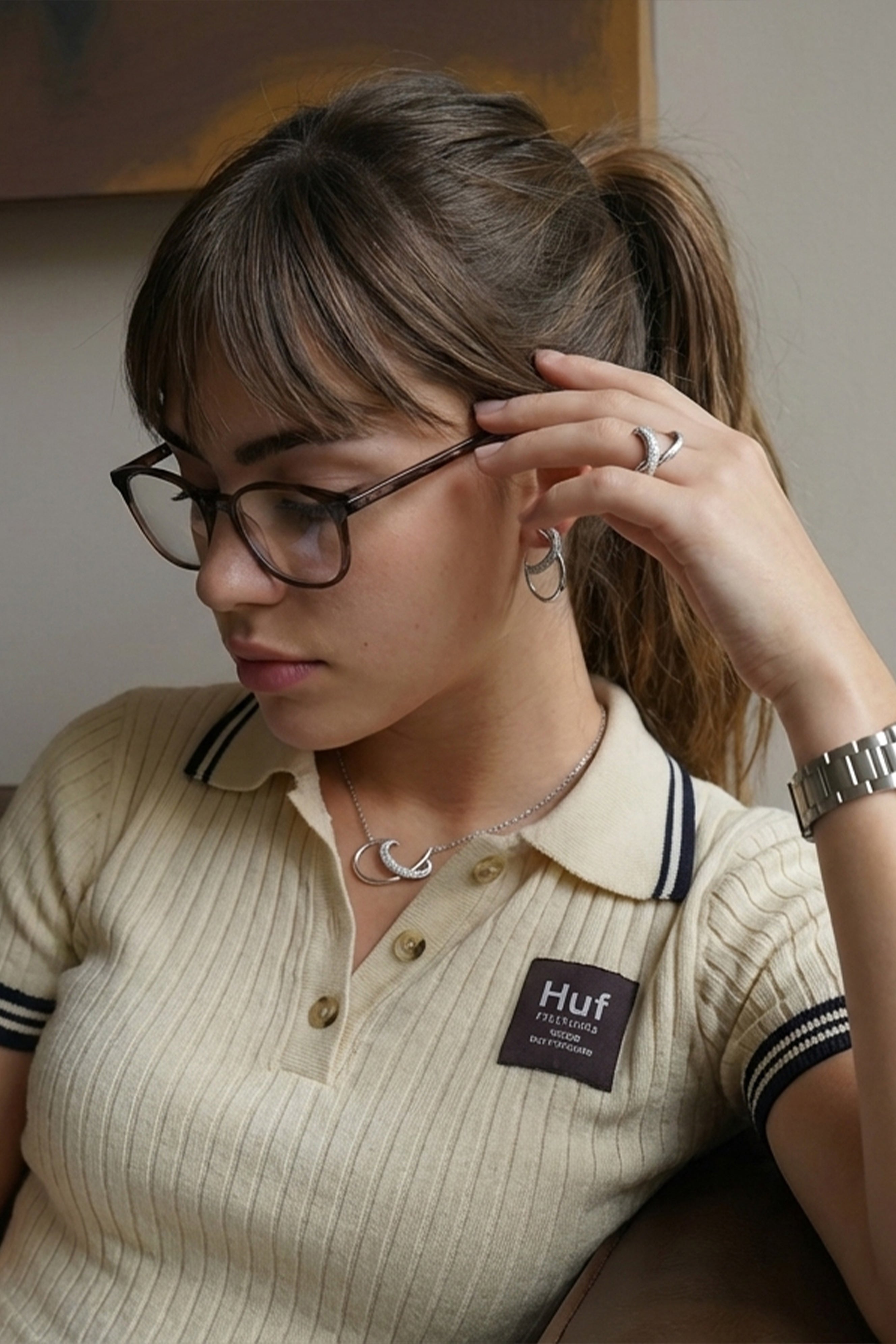 Collar diseño originales de plata con circonitas