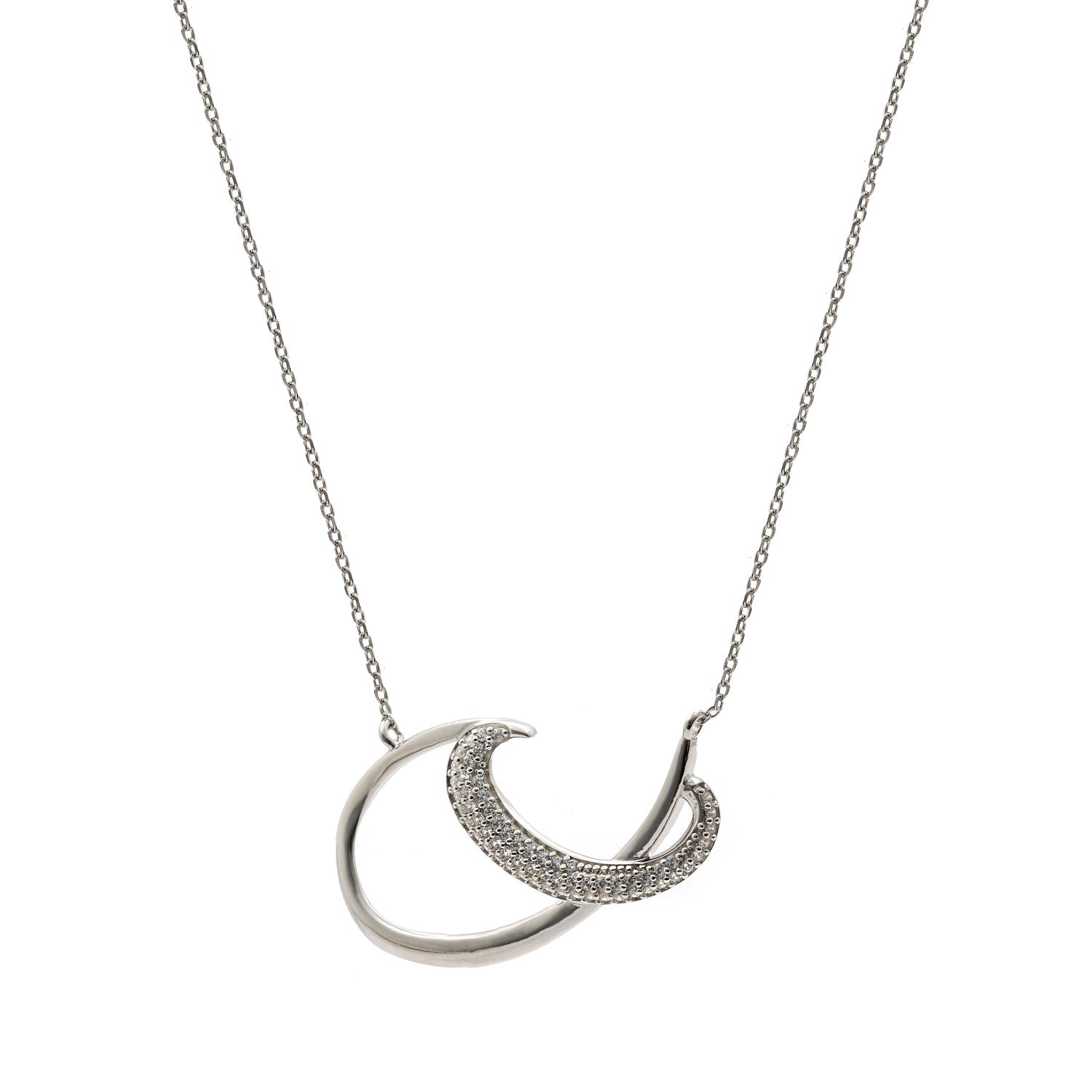 Collar diseño originales de plata con circonitas