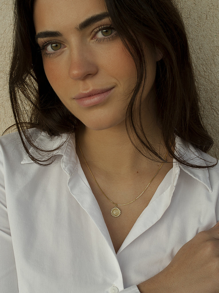 collier médaille en argent en plated in or design LINEARGENT