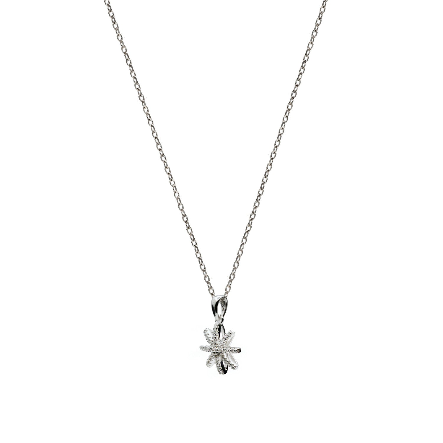 Collar pequeño en forma estrella con circonitas-LINEARGENT