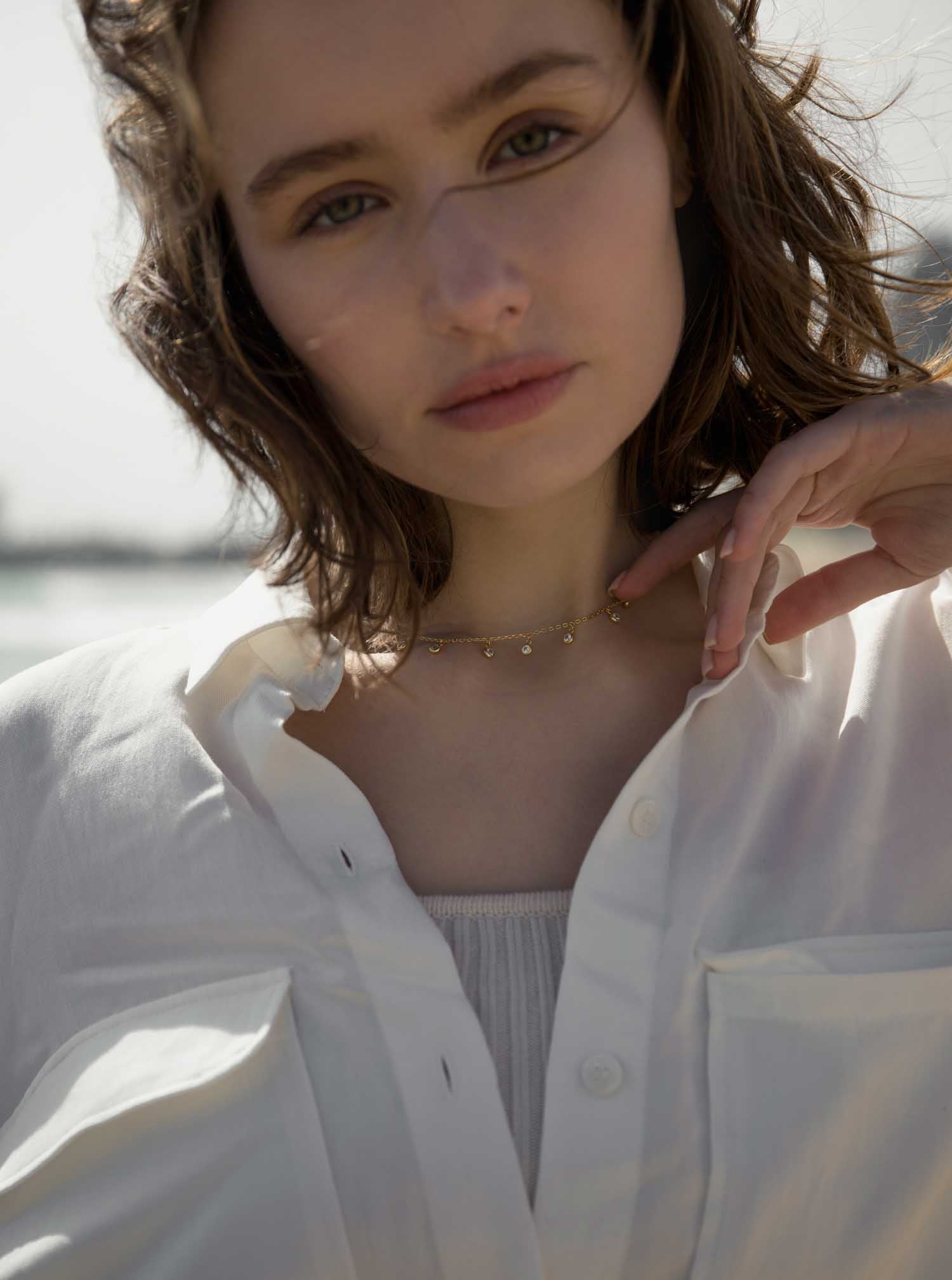 Collares con colgantes diseño de circonitas redondas