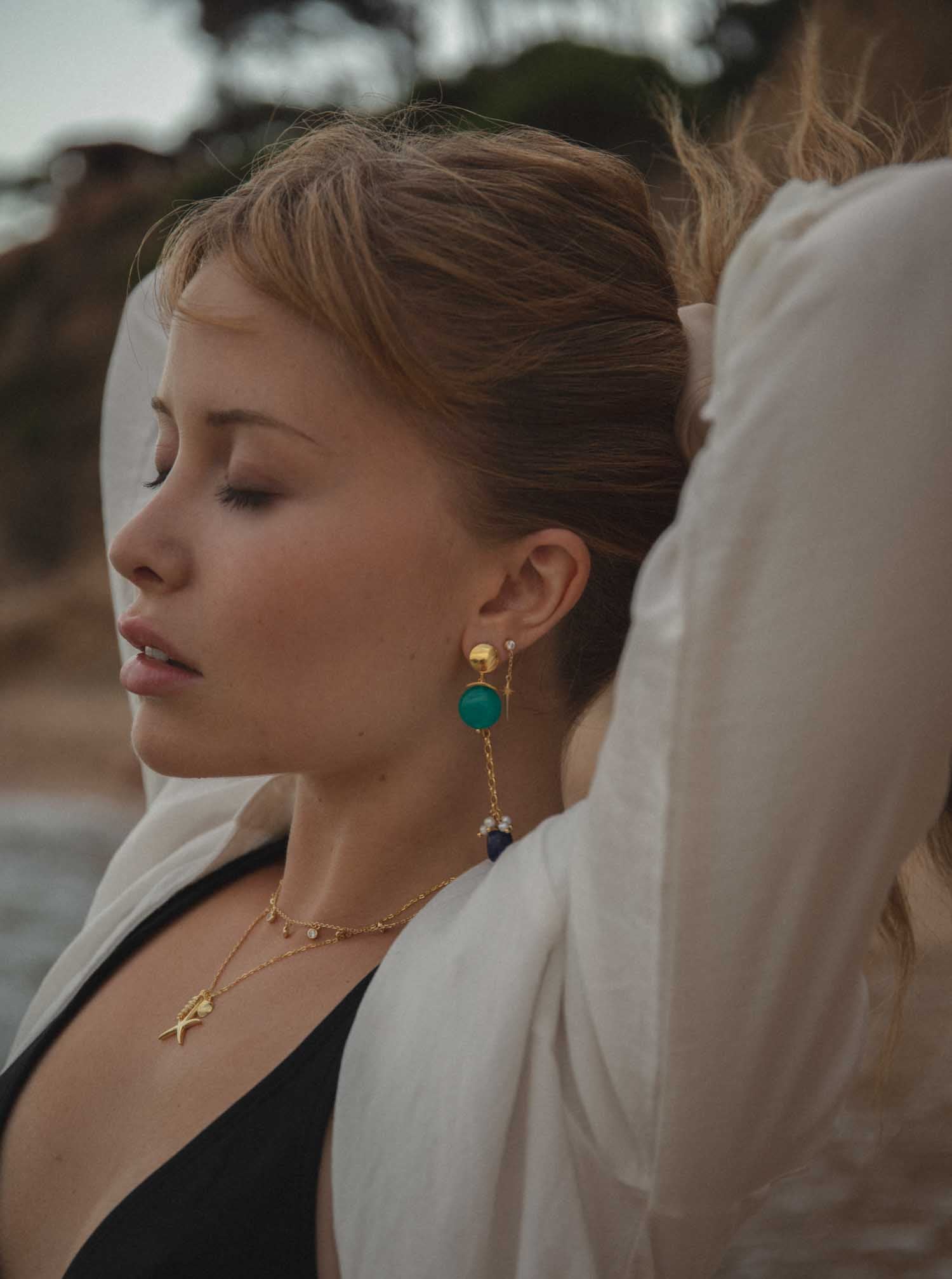 Collares con colgantes diseño de circonitas redondas