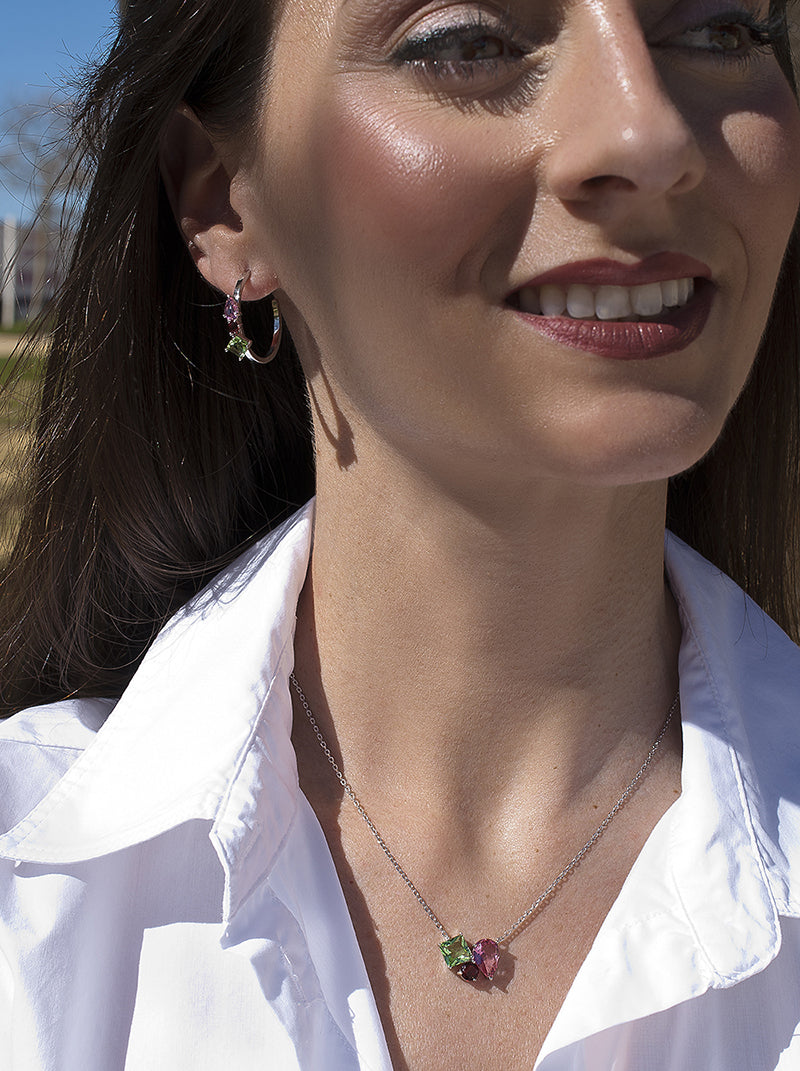 Collares con piedras cristalinas multi forma