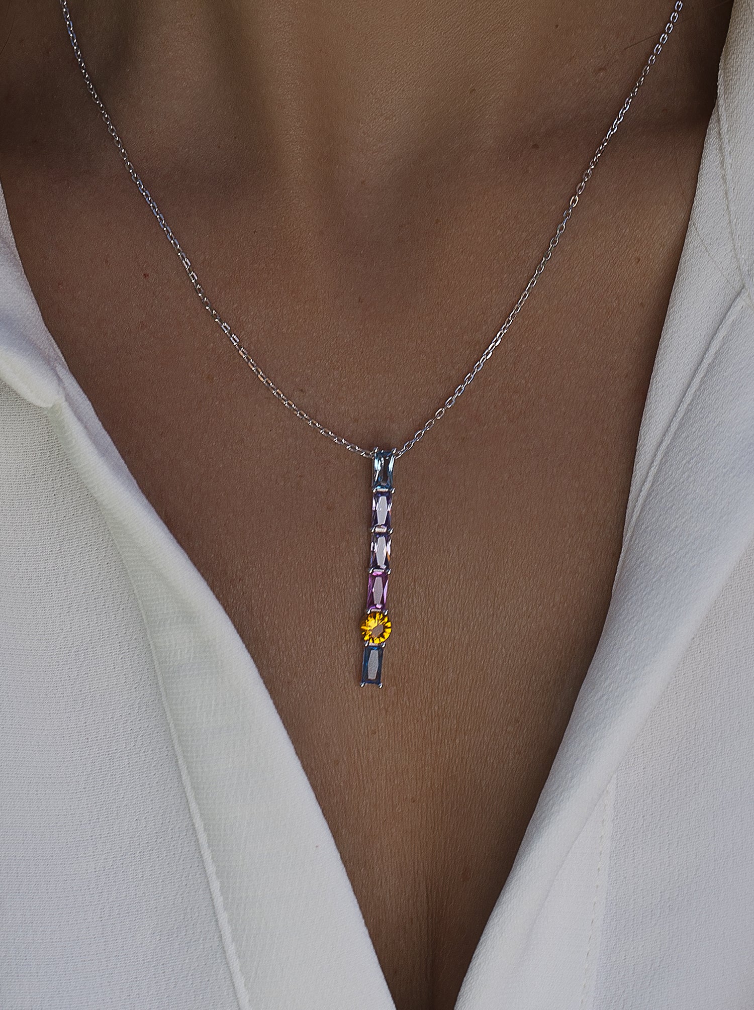 necklaces with stones de colours style LINEARGENT