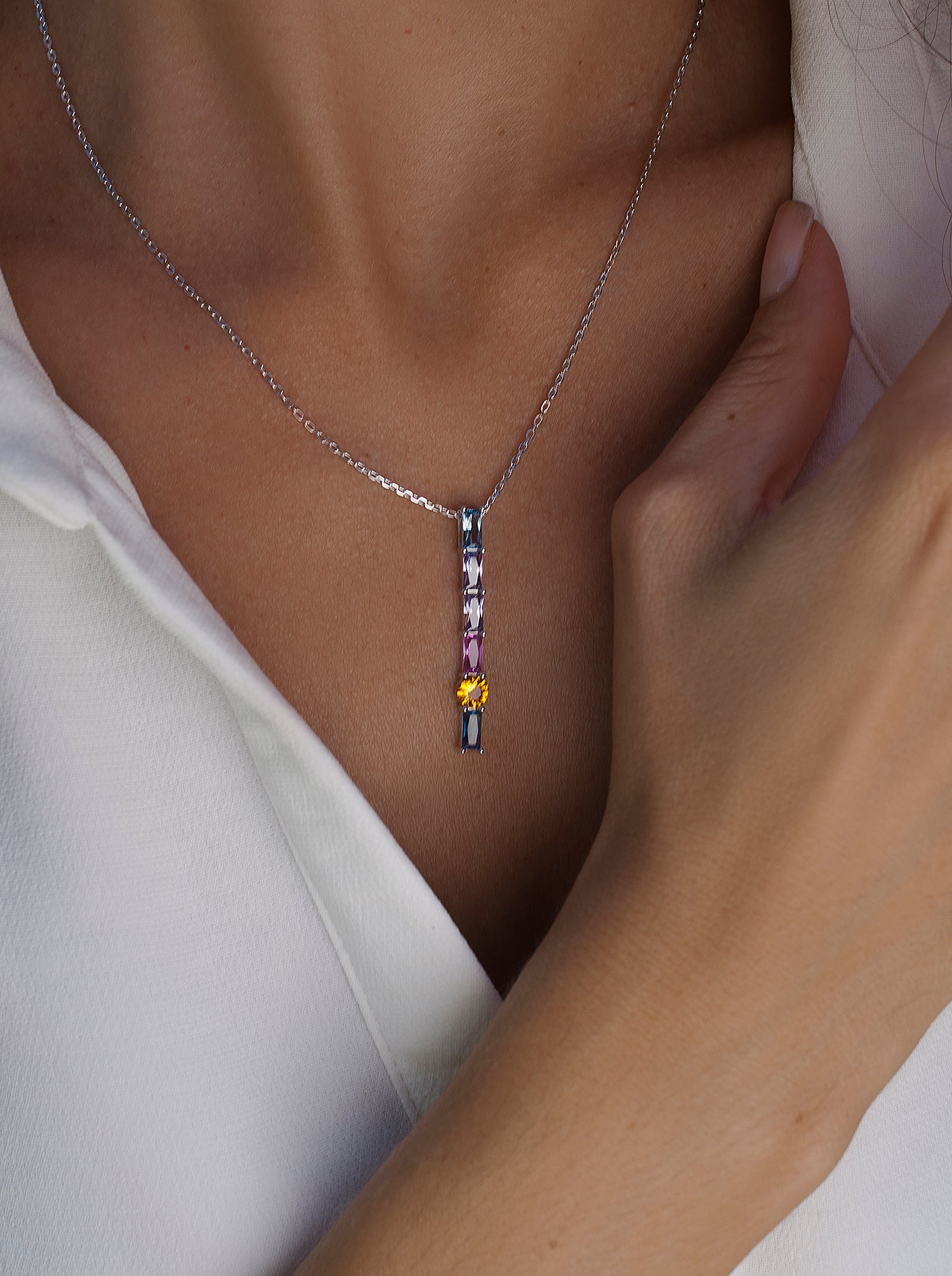 necklaces with stones de colours style LINEARGENT